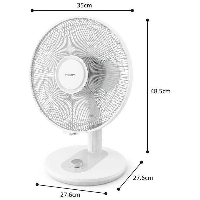 Philips CX1030-00 Mercury Serie 1000 Ventilatore da Tavolo 35 cm 3 velocita' 35 dB 2000 m³-h colore Bianco