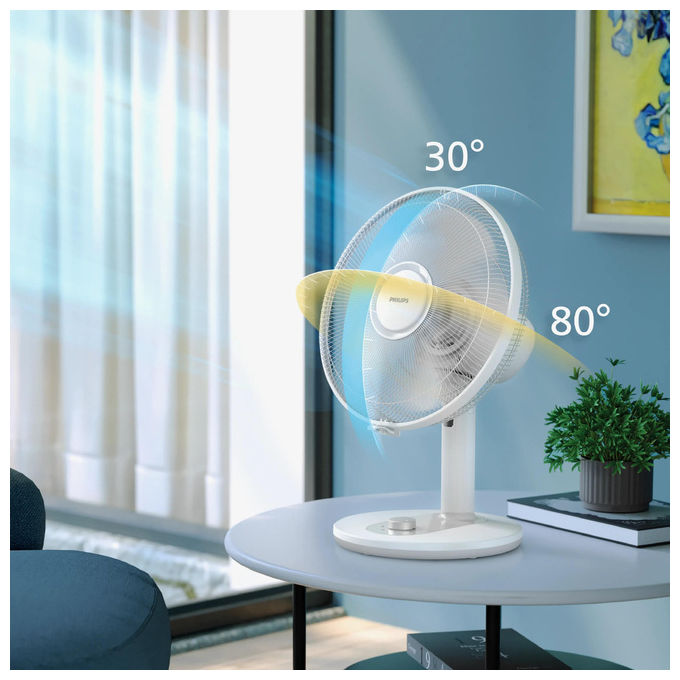 Philips CX1030-00 Mercury Serie 1000 Ventilatore da Tavolo 35 cm 3 velocita' 35 dB 2000 m³-h colore Bianco