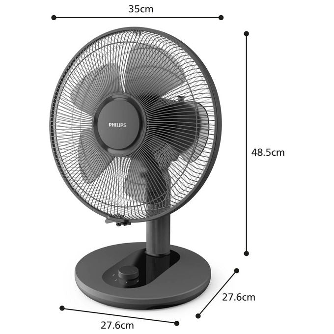 Philips CX1030-00 Mercury Serie 1000 Ventilatore da Tavolo 35 cm 3 velocita' 35 dB 2000 m³-h colore Bianco 01