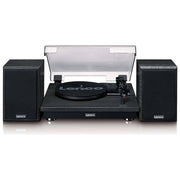 Lenco LS-100BK Giradischi con Altoparlanti Esterni Bluetooth 5.3 33 45 78 rpm 2x10W AUX Arresto Automatico colore Nero