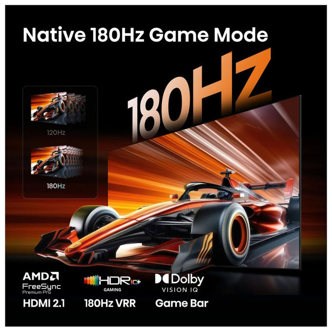 Hisense 75UR9S Smart TV RGB MiniLED 75'' 4K 180Hz Dolby Atmos 4.1.2 VIDAA Wi-Fi 6E colore Grigio