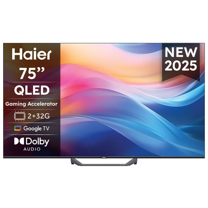Haier H75S80FUX Smart TV QLED 75'' 4K Ultra HD Google TV Dolby Atmos HDR10 Wi-Fi Bluetooth 4 HDMI colore Nero