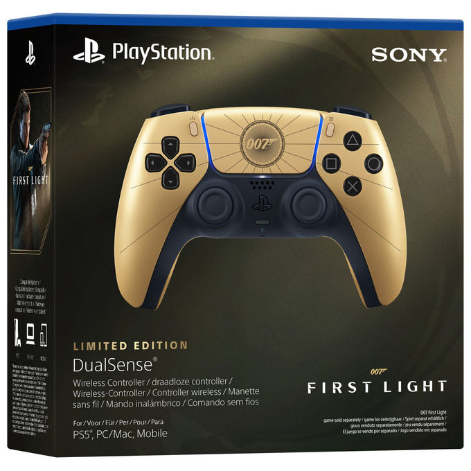 Sony 1000052021 DualSense 007 First Light Limited Edition Controller Wireless PS5 Grilletti Adattivi Feedback Aptico colore Oro