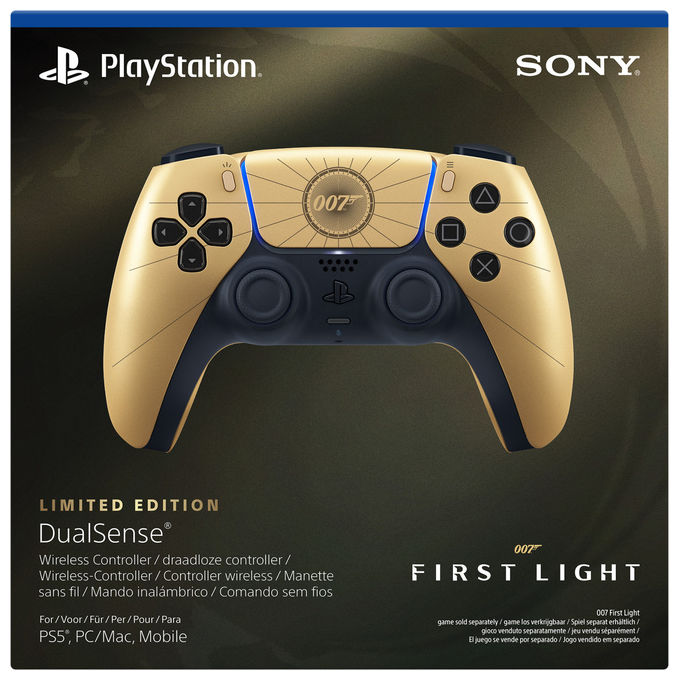 Sony 1000052021 DualSense 007 First Light Limited Edition Controller Wireless PS5 Grilletti Adattivi Feedback Aptico colore Oro