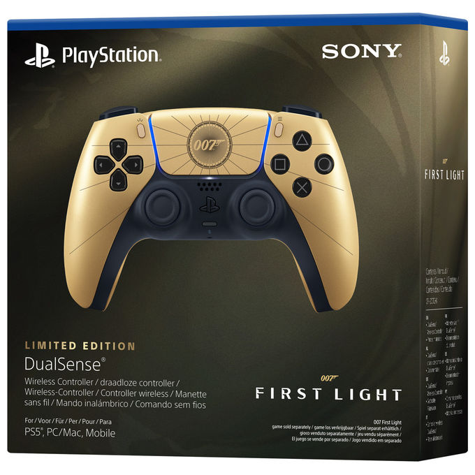 Sony 1000052021 DualSense 007 First Light Limited Edition Controller Wireless PS5 Grilletti Adattivi Feedback Aptico colore Oro
