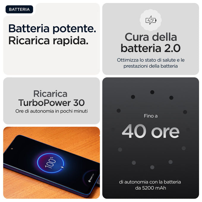 Motorola PB7Y0053ES moto g56 5G Smartphone 8 GB RAM 512 GB Display 6.72'' FHD+ 120 Hz Fotocamera 50 MP Batteria 5200 mAh colore Nero