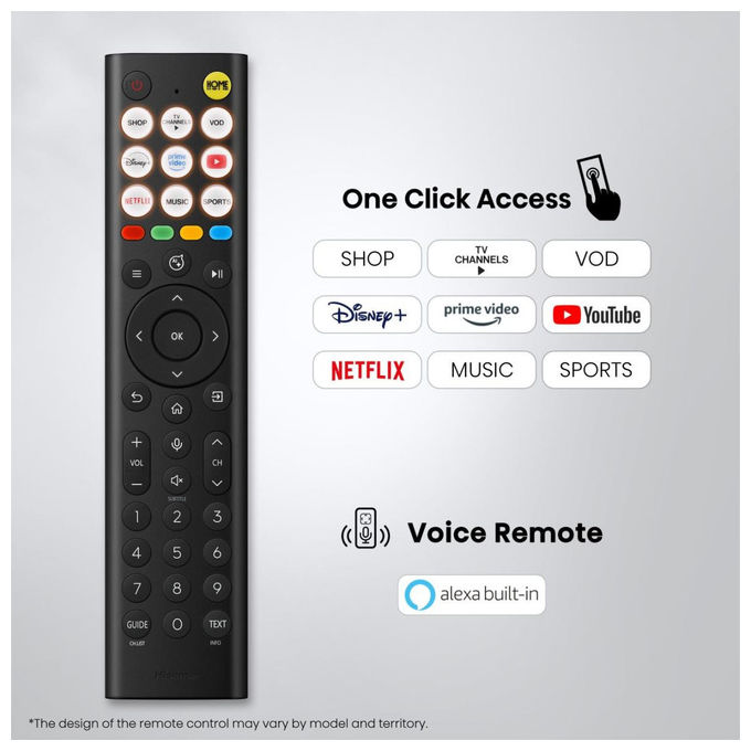 Hisense 50A6S Smart TV 50'' 4K Ultra HD DLED VIDAA HDR10+ Dolby Vision DTS Virtual X Wi-Fi Bluetooth Game Mode colore Nero