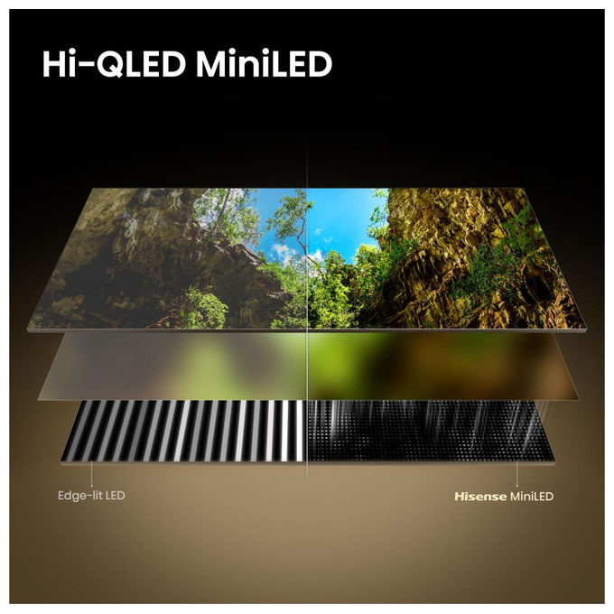 Hisense 50Q8S Q8S Smart TV MiniLED 50'' 4K Ultra HD 144Hz Dolby Vision IQ Dolby Atmos VIDAA colore Nero