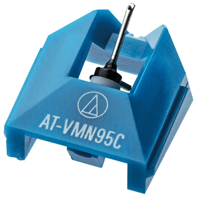 Audio-Technica AT-VMN95C Serie VM95 Puntina di Ricambio Conica 0,6 mil Diamante Cantilever Alluminio colore Blu