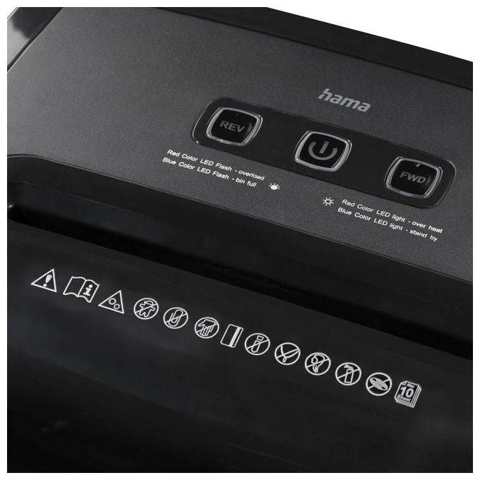 Hama PRIME M100 Distruggidocumenti Microtaglio 10 fogli 20 L 62 dB Livello P-5 T-5 E-4 colore Nero