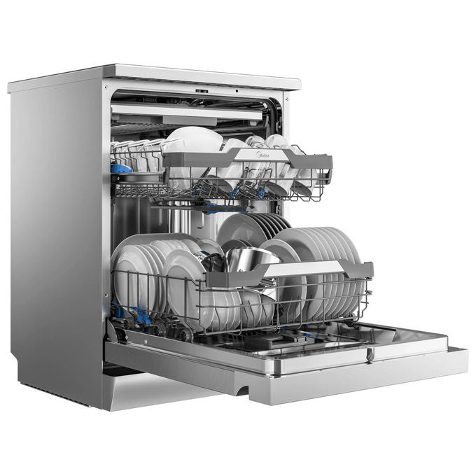 Midea MDWEF1433DSS-WE Lavastoviglie A scomparsa parziale 14 coperti Classe C 44 dB Wi-Fi AquaStop (85x60x55 cm) colore Argento