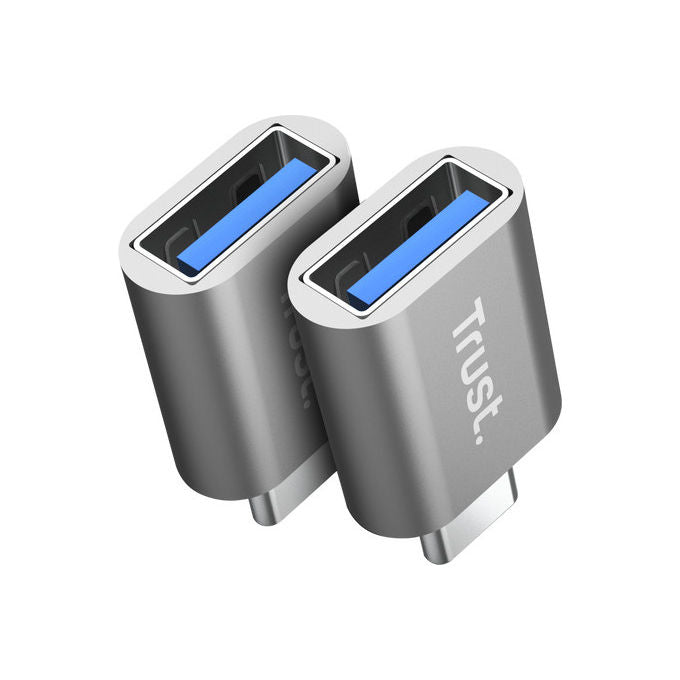Trust 26221 Calyx Adattatore USB-C a USB-A USB 3.2 Gen 2 10 Gbps Ricarica 18 W 2 pezzi colore Argento