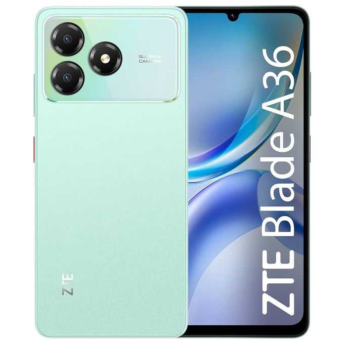 ZTE Z2472 Blade A36 Smartphone 4G 128GB RAM 4GB Display 6.75'' Batteria 5000mAh Android 15 colore Aqua Green