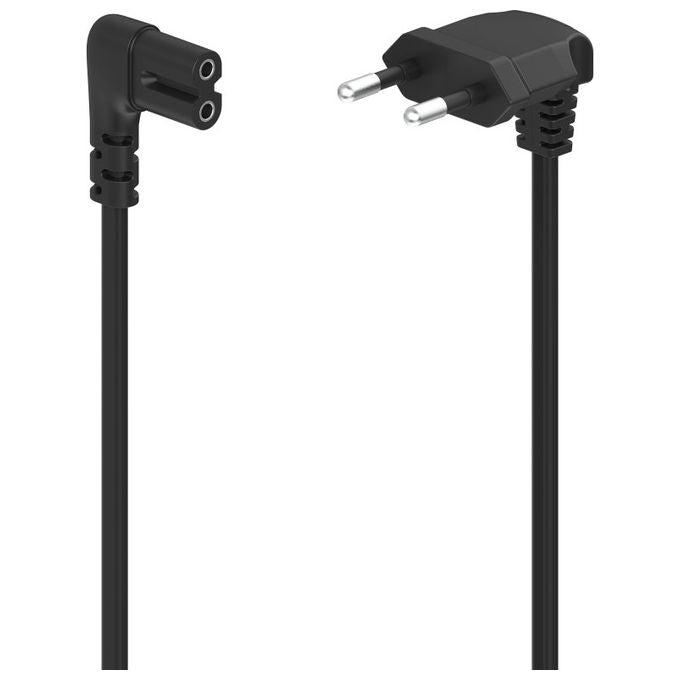 Hama 00223284 Cavo di alimentazione Spina Europea IEC 60320 C7 angolato 90° 3 m colore Nero