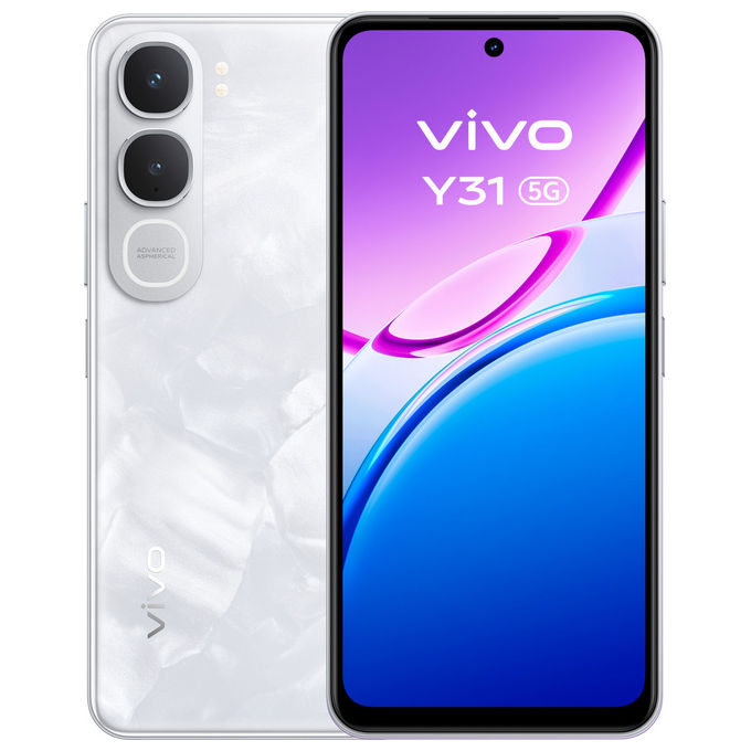 Vivo Y31 5G Smartphone 6.72'' Snapdragon 4 Gen 2 6 GB 256 GB 50 MP 6500 mAh Android 15 colore Bianco