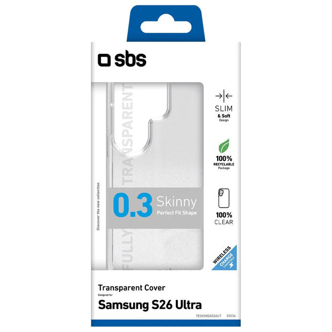 SBS TESKINSAS26PT Skinny Cover per Samsung S26 Plus TPU Ultra-Sottile 0,3 mm colore Trasparente