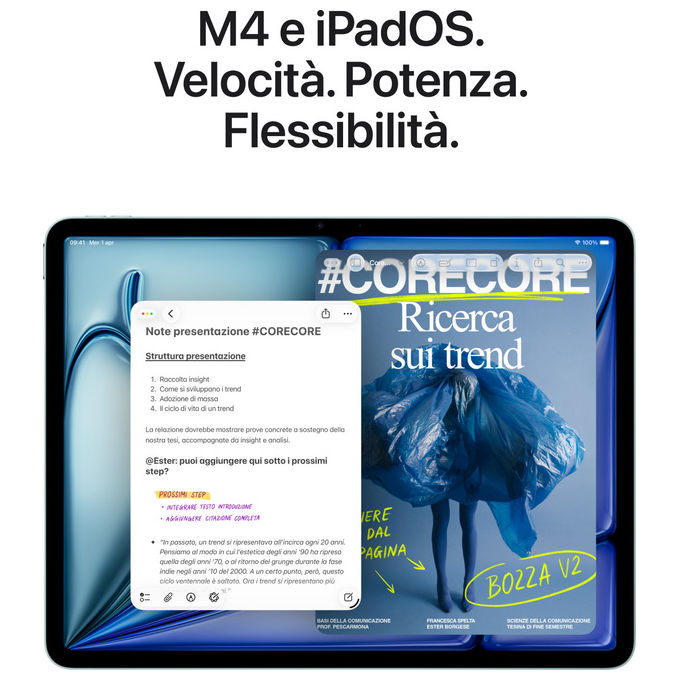 Apple MH5U4TY-A iPad Air 13'' Tablet Wi-Fi 256GB chip M4 Display Liquid Retina 12MP Touch ID colore Grigio Siderale