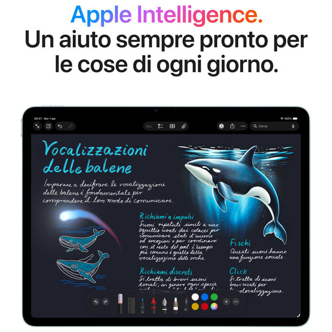 Apple MH5U4TY-A iPad Air 13'' Tablet Wi-Fi 256GB chip M4 Display Liquid Retina 12MP Touch ID colore Grigio Siderale