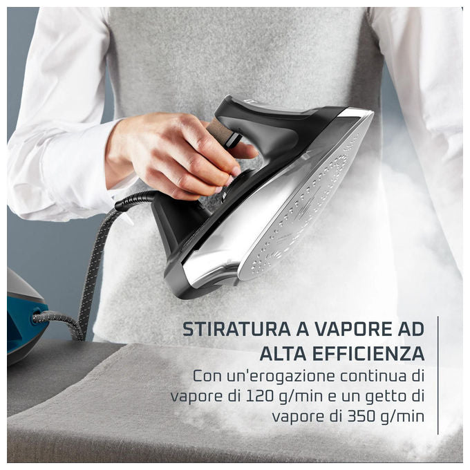 Rowenta VR7444F0 Force Pro 350 Generatore di Vapore 2400 W 230 g-min 6,5 bar 1 L Piastra Durilium Airglide colore Nero Blu