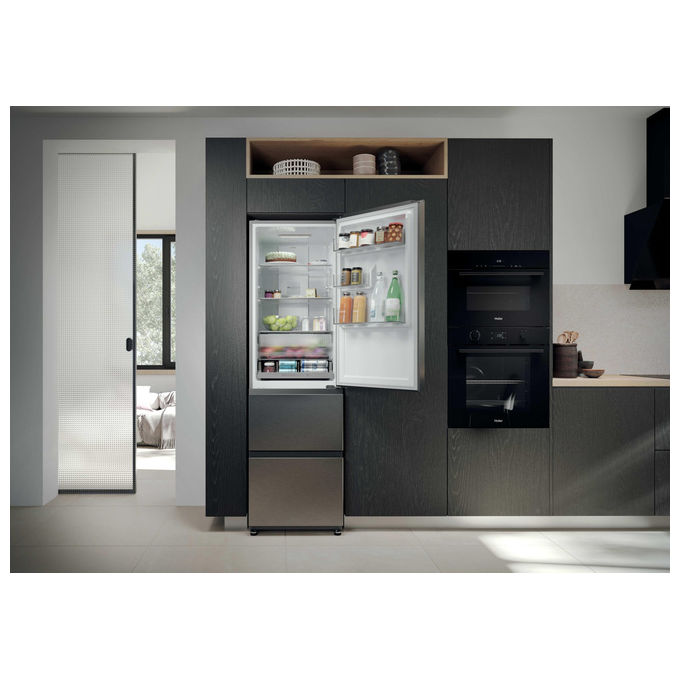 Haier HTR3518DNMX frigorifero combinato 303 L 185 cm classe D 35 dB Total No Frost colore Acciaio inox