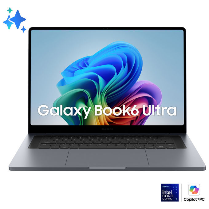 Samsung NP960UJHXG6IT Galaxy Book6 Ultra Notebook 16 pollici Intel Core Ultra 7 356H 32GB RAM 1TB SSD NVIDIA RTX 5060 colore Grigio