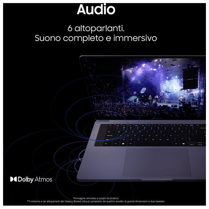Samsung NP960UJHXG6IT Galaxy Book6 Ultra Notebook 16 pollici Intel Core Ultra 7 356H 32GB RAM 1TB SSD NVIDIA RTX 5060 colore Grigio