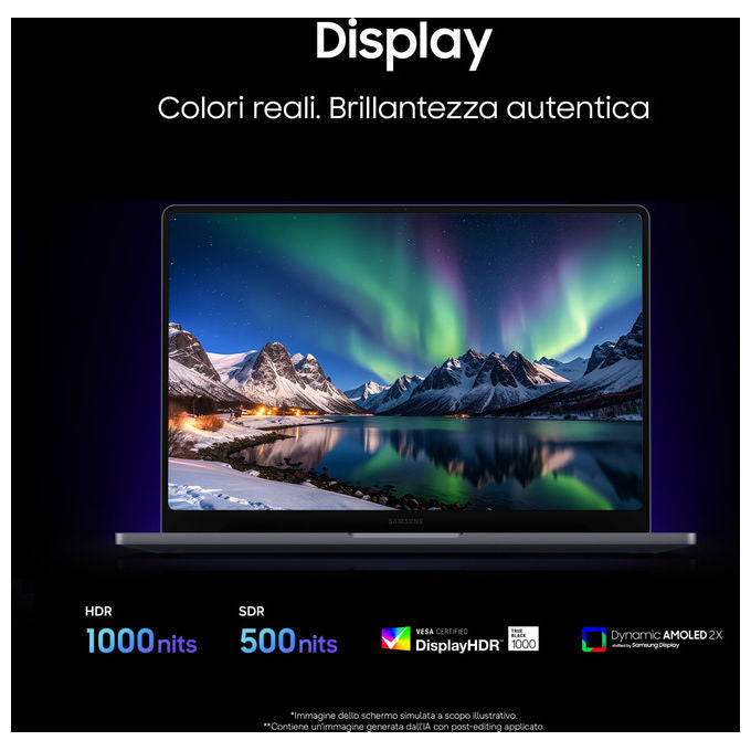 Samsung NP960UJHXG6IT Galaxy Book6 Ultra Notebook 16 pollici Intel Core Ultra 7 356H 32GB RAM 1TB SSD NVIDIA RTX 5060 colore Grigio