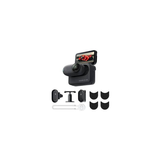 Insta360 GO 3S Action Cam Pack Moto POV da Casco Edizione Speciale 4K 128 GB FlowState IPX8 colore Nero
