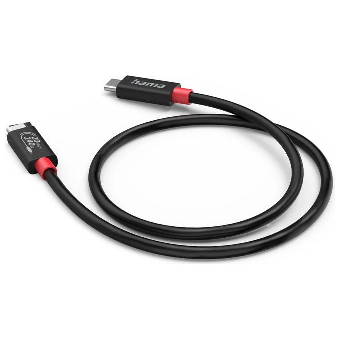 Hama 00200788 Cavo USB-C USB4 Gen2 20 Gbit-s 240W Power Delivery 1 m colore Nero