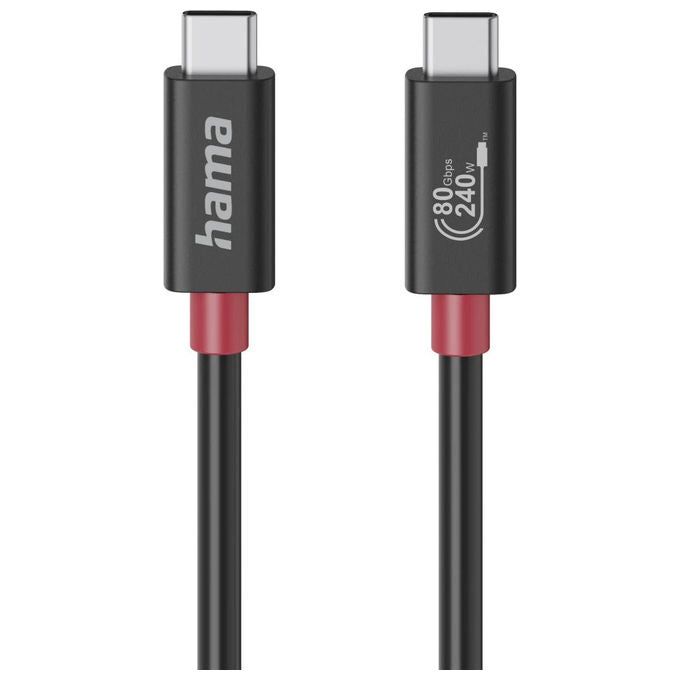 Hama 00200799 Cavo USB-C USB4 Gen 4x2 80 Gbit-s 240W 1 m colore Nero