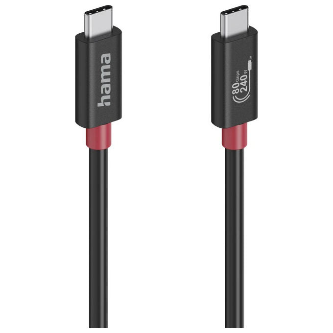 Hama 00200799 Cavo USB-C USB4 Gen 4x2 80 Gbit-s 240W 1 m colore Nero