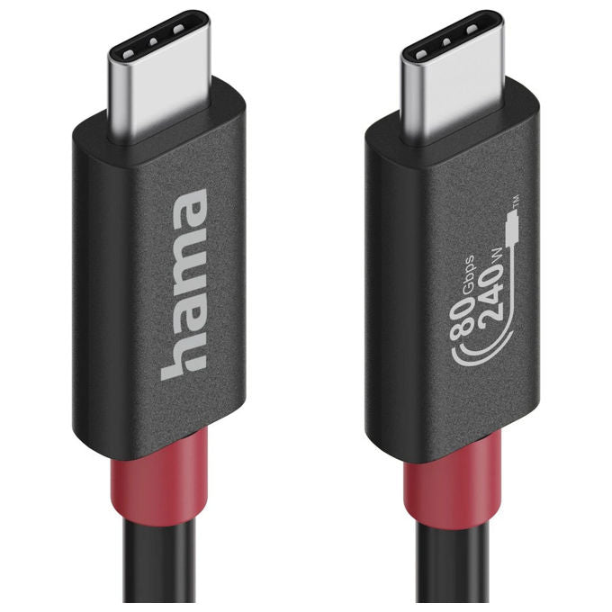 Hama 00200799 Cavo USB-C USB4 Gen 4x2 80 Gbit-s 240W 1 m colore Nero