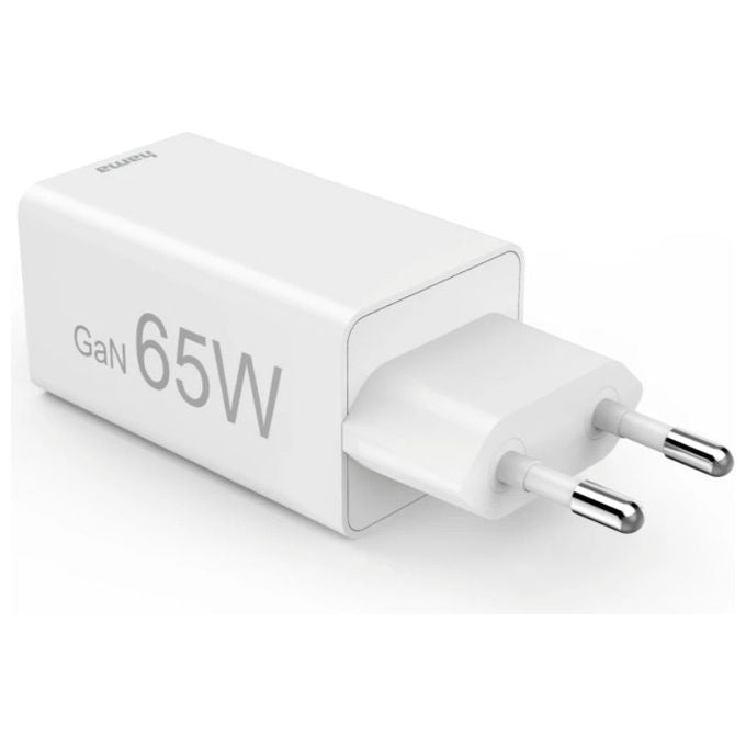 Hama 00201996 Caricatore USB Rapido GaN 3 Porte 2x USB-C PD 1x USB-A QC 3.0 65W colore Bianco