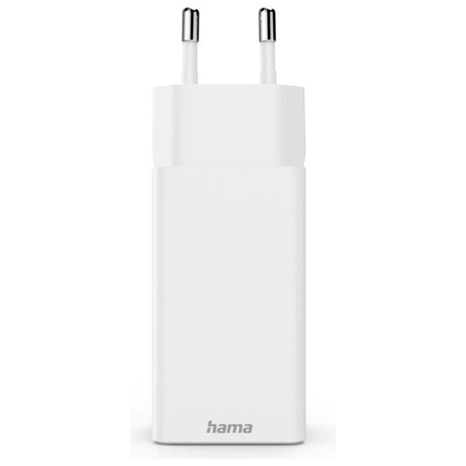 Hama 00201996 Caricatore USB Rapido GaN 3 Porte 2x USB-C PD 1x USB-A QC 3.0 65W colore Bianco