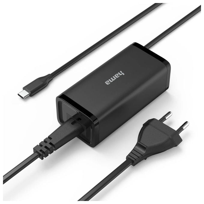 Hama 00200024 Alimentatore USB-C GaN 100 W Power Delivery 3.0 5-20V compatibile Laptop Tablet colore Nero