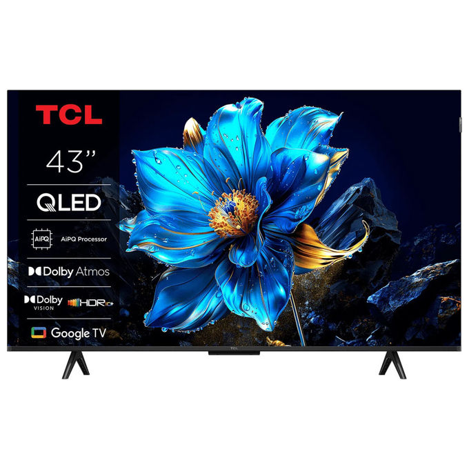 TCL 43T69C T69C Smart TV QLED 43'' 4K Ultra HD Google TV Dolby Vision HDR10+ 60Hz colore Metallico