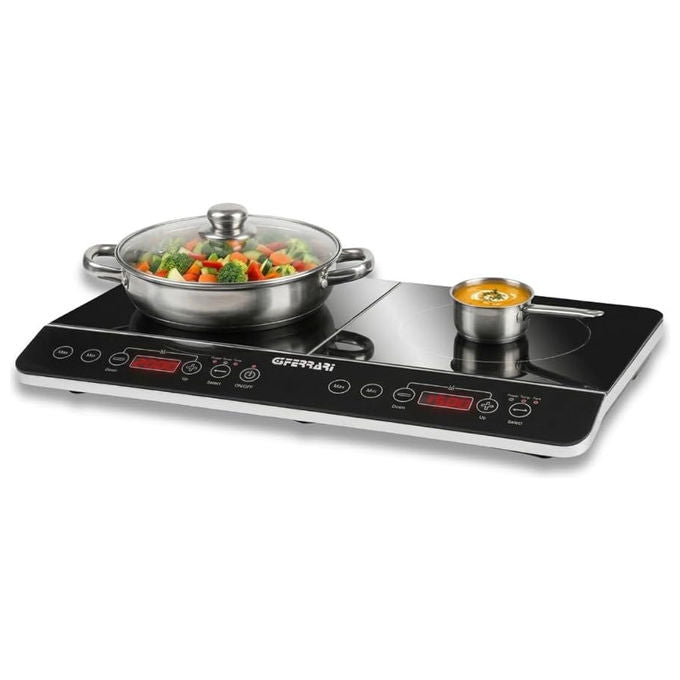 G3 Ferrari G10047W0 HI TECH CHEF Piano cottura a induzione 60 cm 2 zone 3500 W Touch Display Digitale colore Nero e Argento