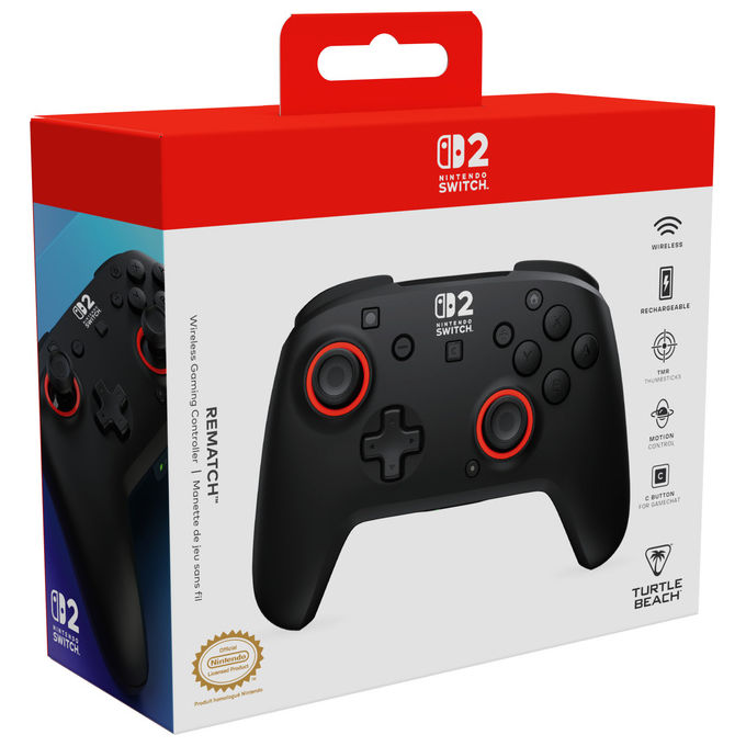 Turtle Beach TBC-8105-05 Rematch Controller Gamepad Wireless Nintendo Switch 2 Switch Lite OLED Levette TMR 40h colore Nero