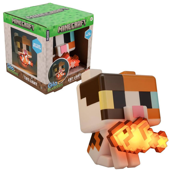 Paladone PP16003MCF Minecraft Cat GloBuddies Lampada Decorativa Touch 15cm a Batterie colore Multicolore