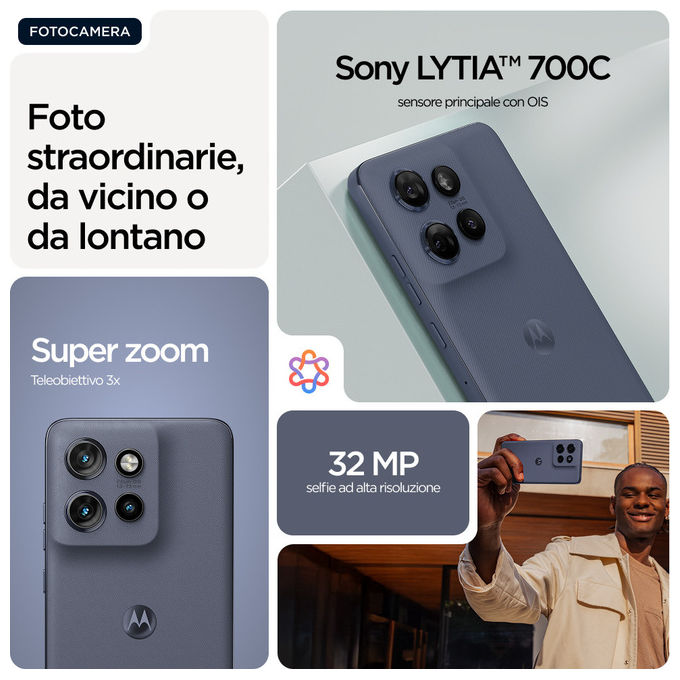 Motorola PBA80034IT edge 60 Neo Smartphone 5G 6.36'' P-OLED 8 GB 256 GB Tripla cam 50 MP Batteria 5000 mAh colore Grisaille