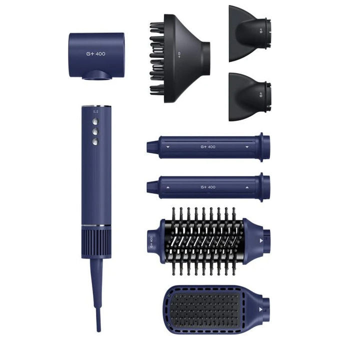 Gamma+ G+ 400 Multistyler Capelli 7 in 1 Motore Digitale 100.000 rpm Spazzola Volumizzante Diffusore Cilindri Autoavvolgenti colore Blu