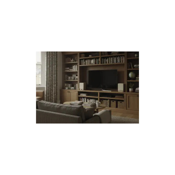 Pure 254589 Classic Active Microsistema Hi-Fi Stereo 80 W HDMI ARC Bluetooth 5.3 DAB+ FM Display OLED colore Bianco Cotone Rovere