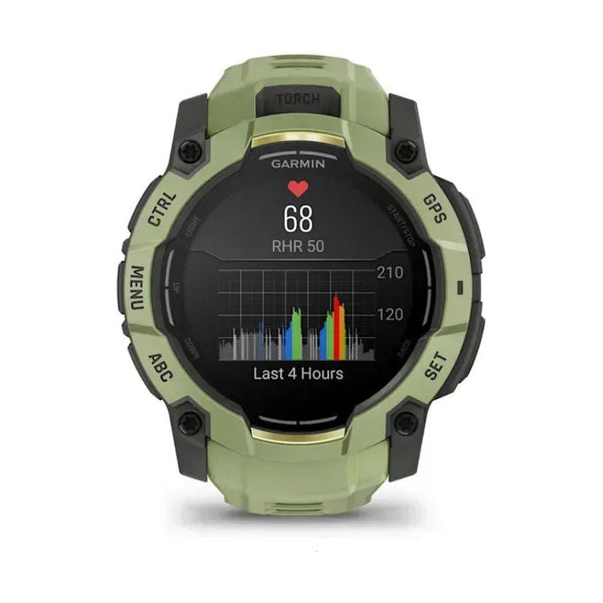 Garmin 010-03020-02 Instinct 3 Smartwatch AMOLED 50 mm GPS 4 GB autonomia 24 giorni resistente 10 ATM colore Verde