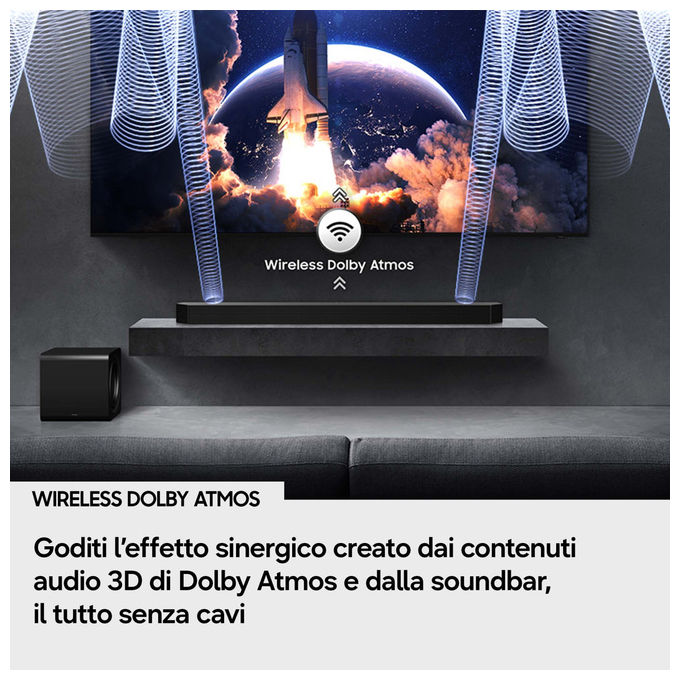 Samsung HW-Q990H-XC Soundbar 11.1.4 canali 756W Dolby Atmos Wireless Q-Symphony Bluetooth 5.3 HDMI eARC colore Nero