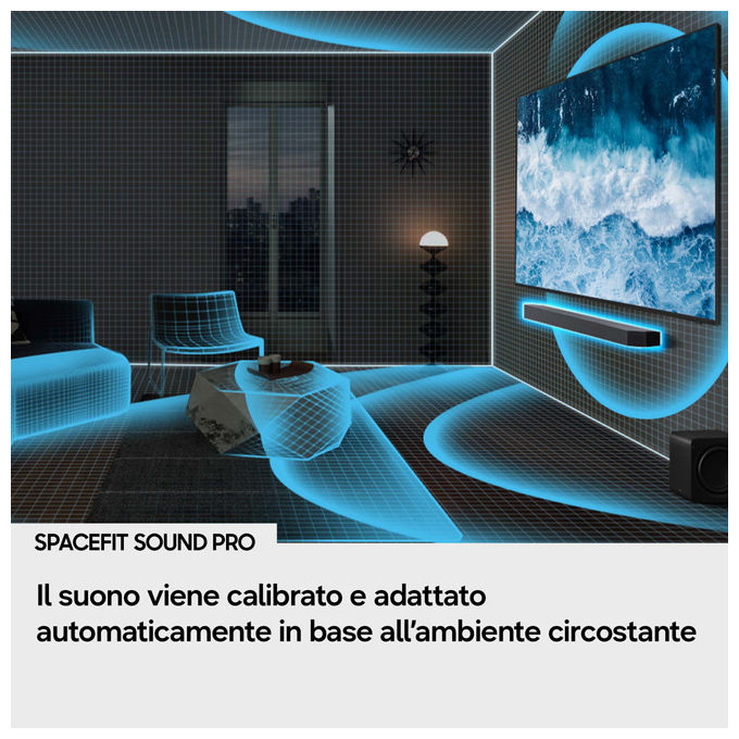 Samsung HW-Q990H-XC Soundbar 11.1.4 canali 756W Dolby Atmos Wireless Q-Symphony Bluetooth 5.3 HDMI eARC colore Nero