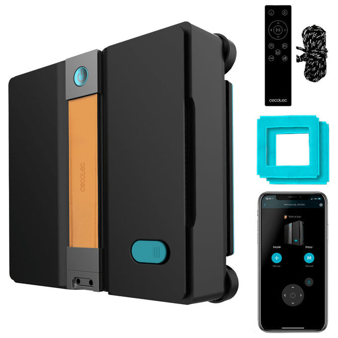 Cecotec A01_EU01_123692 Conga Windroid W50 Robot Lavavetri DoubleSpray 6300 Pa 5 Modalita' App e Telecomando colore Nero