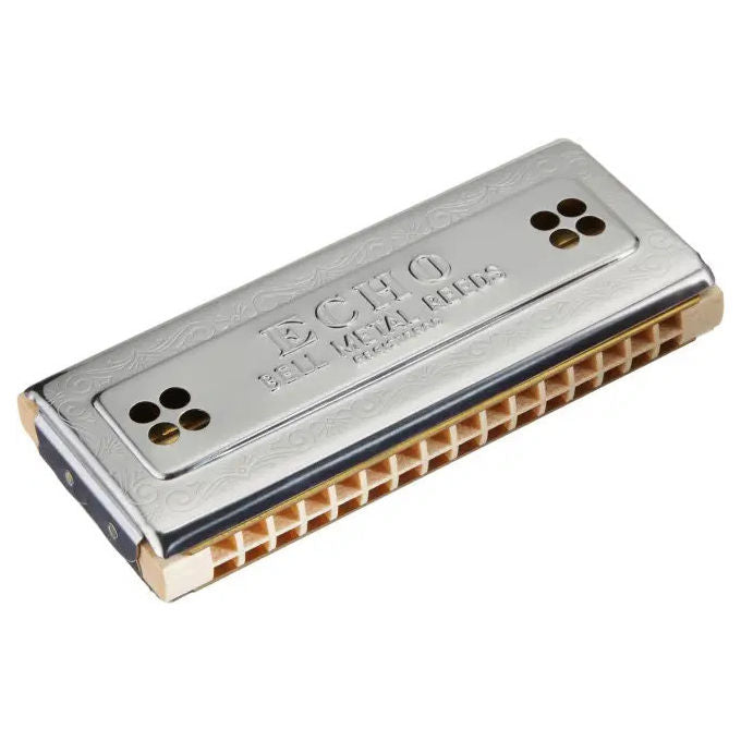 Hohner 0583-0023 Echo Harp Armonica Tremolo 2x32 Fori 64 Ance Tonalita' C-G Corpo Acero colore Naturale