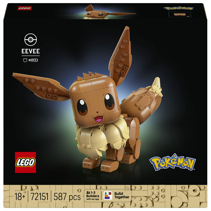 Lego 72151 Pokémon Set da Costruzione Eevee Figure Snodabile 587 Pezzi per Adulti 18+ colore Multicolore