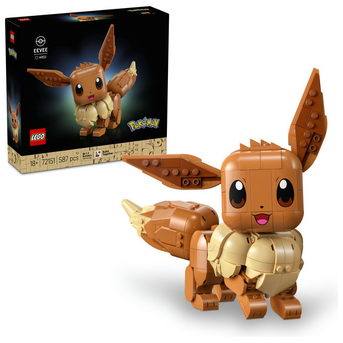 Lego 72151 Pokémon Set da Costruzione Eevee Figure Snodabile 587 Pezzi per Adulti 18+ colore Multicolore