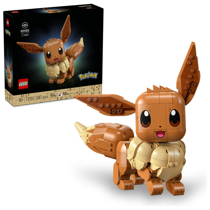 Lego 72151 Pokémon Set da Costruzione Eevee Figure Snodabile 587 Pezzi per Adulti 18+ colore Multicolore